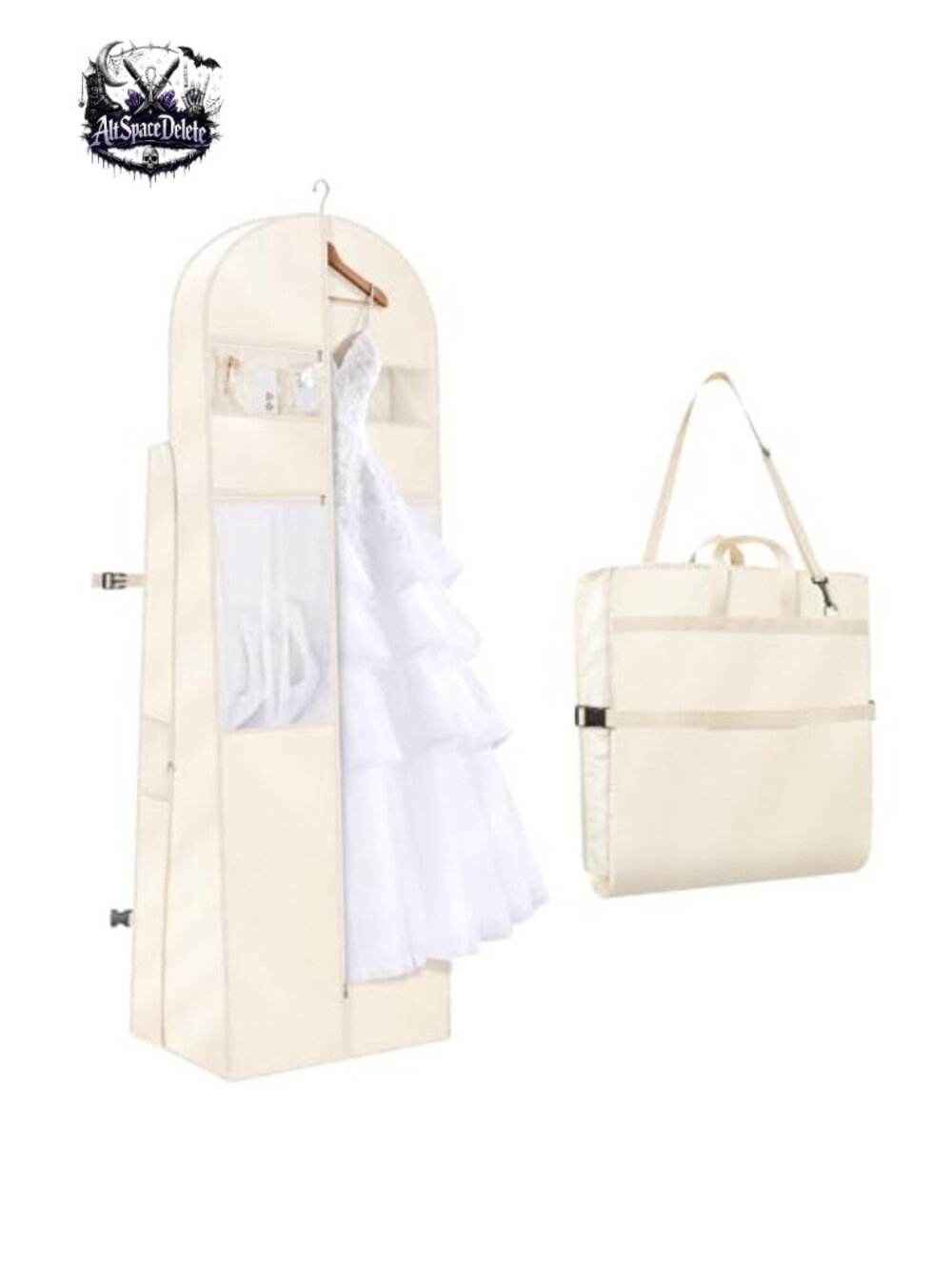 72 Inch Wedding Dress Garment Bag Oxford Fabric Tri-Fold Travel Gown Storage